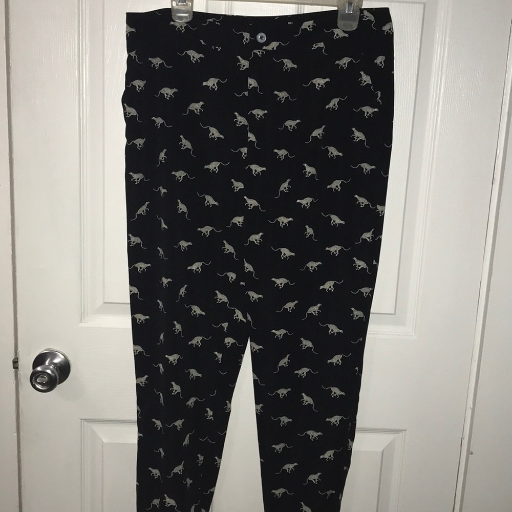 Slouchy Black & White Jaguar Print Pants